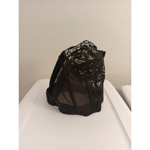 Women's Vintage Victoria's Secret Black Sheer Lace Bustier Corset Top Size 34B - Picture 5 of 11